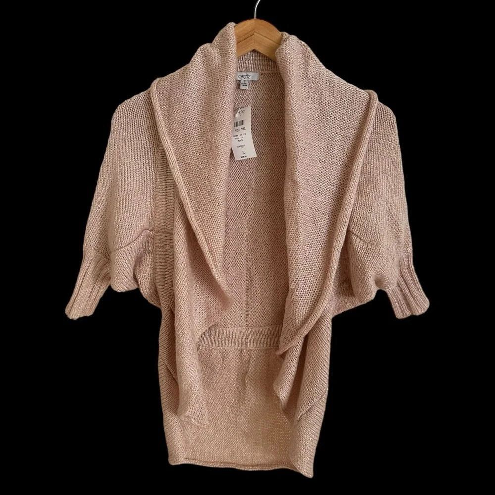 NWT Cache’ Size Small‎ Blush Pink Open Front Cardigan Sweater Wedding Party New